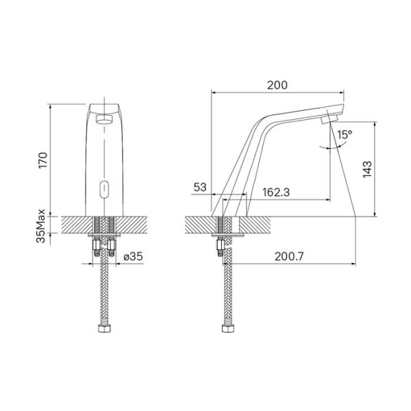 Смеситель для умывальника IDDIS сенсорный 020 (020SBSNi86)
